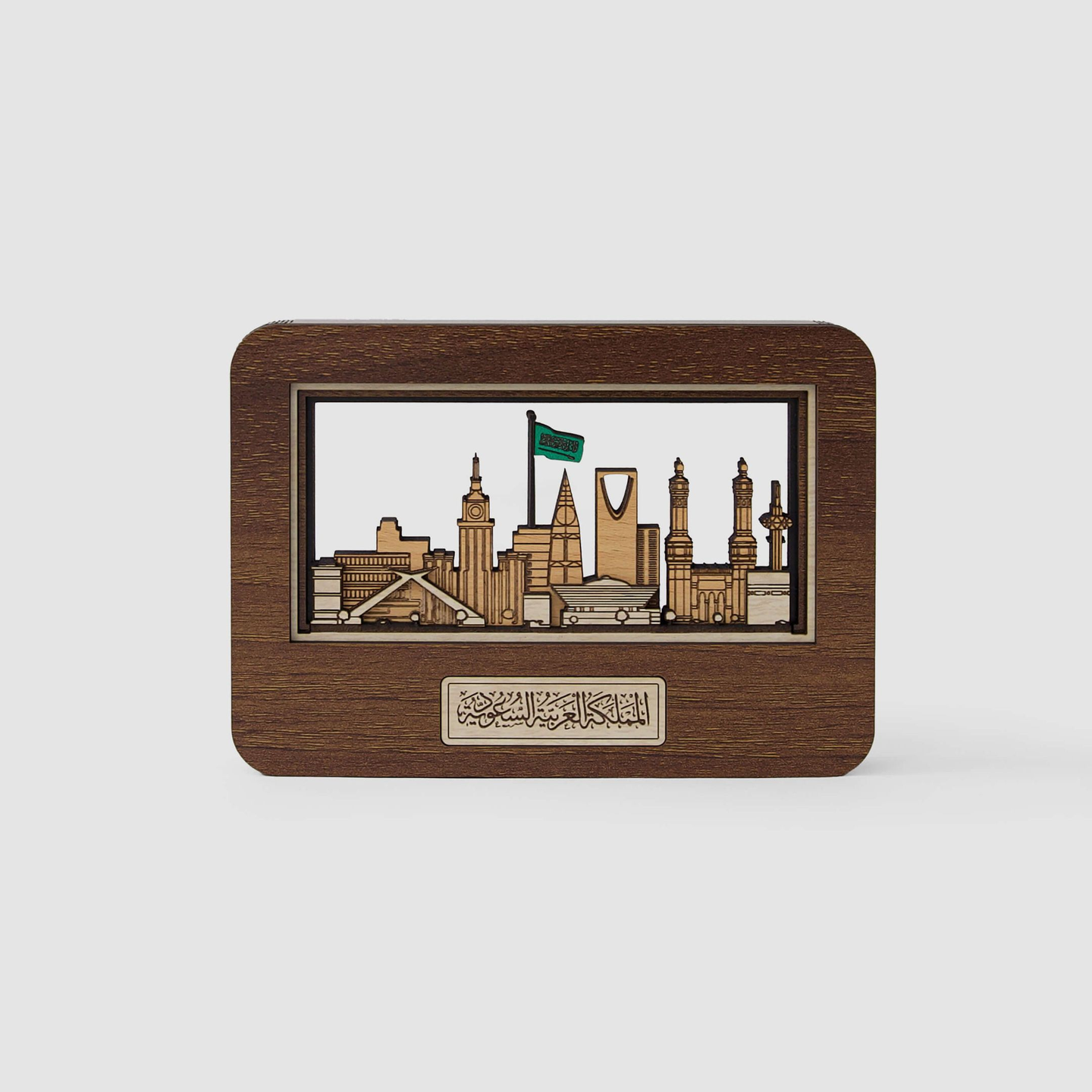 Kingdom Landmarks Panorama Wooden Plaque