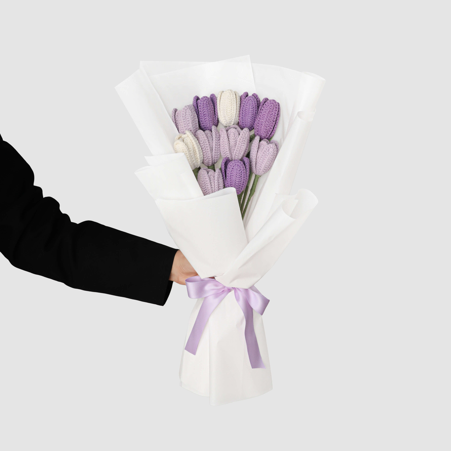 باقة كروشية ورد التوليب