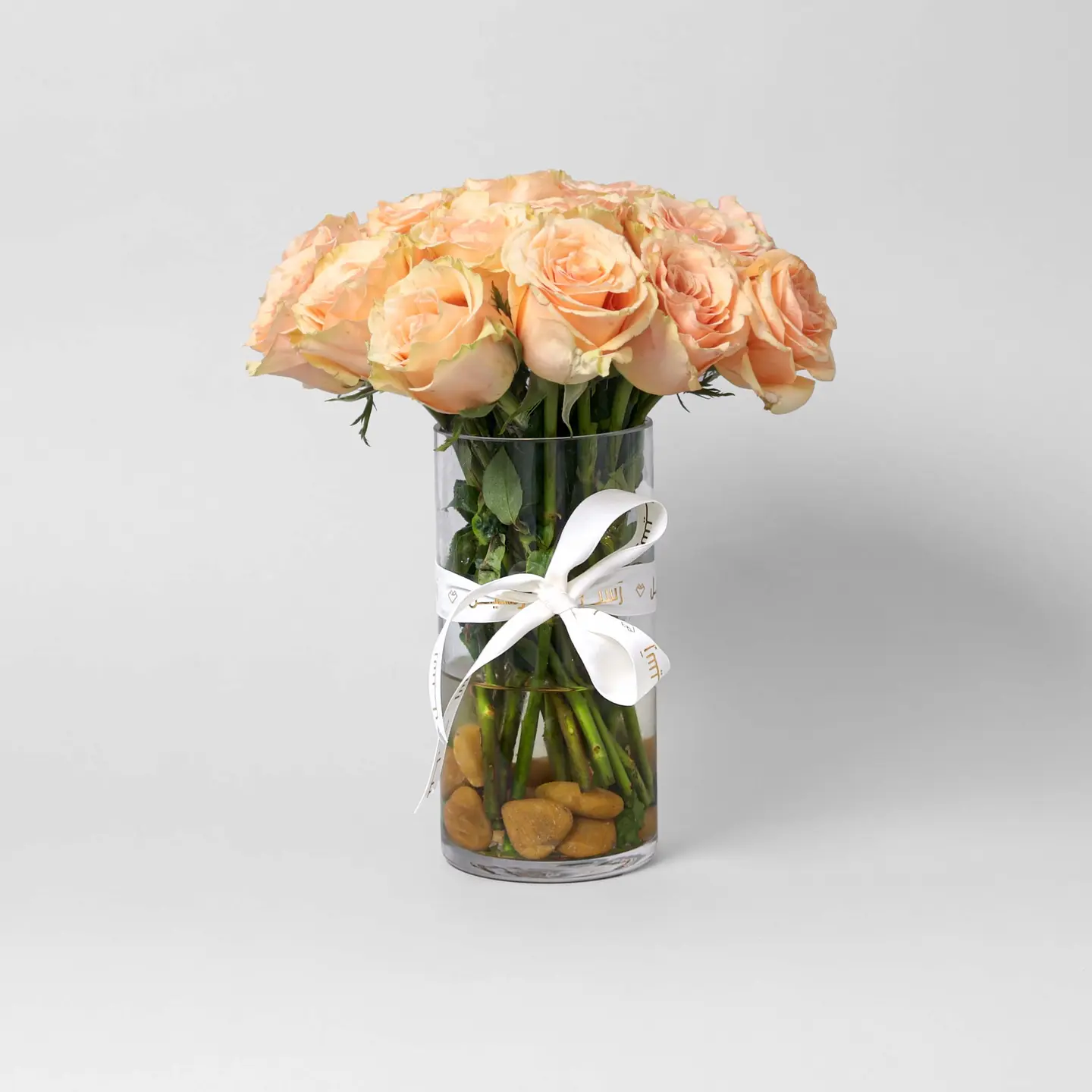 Vase 20 Pink Rose Stems