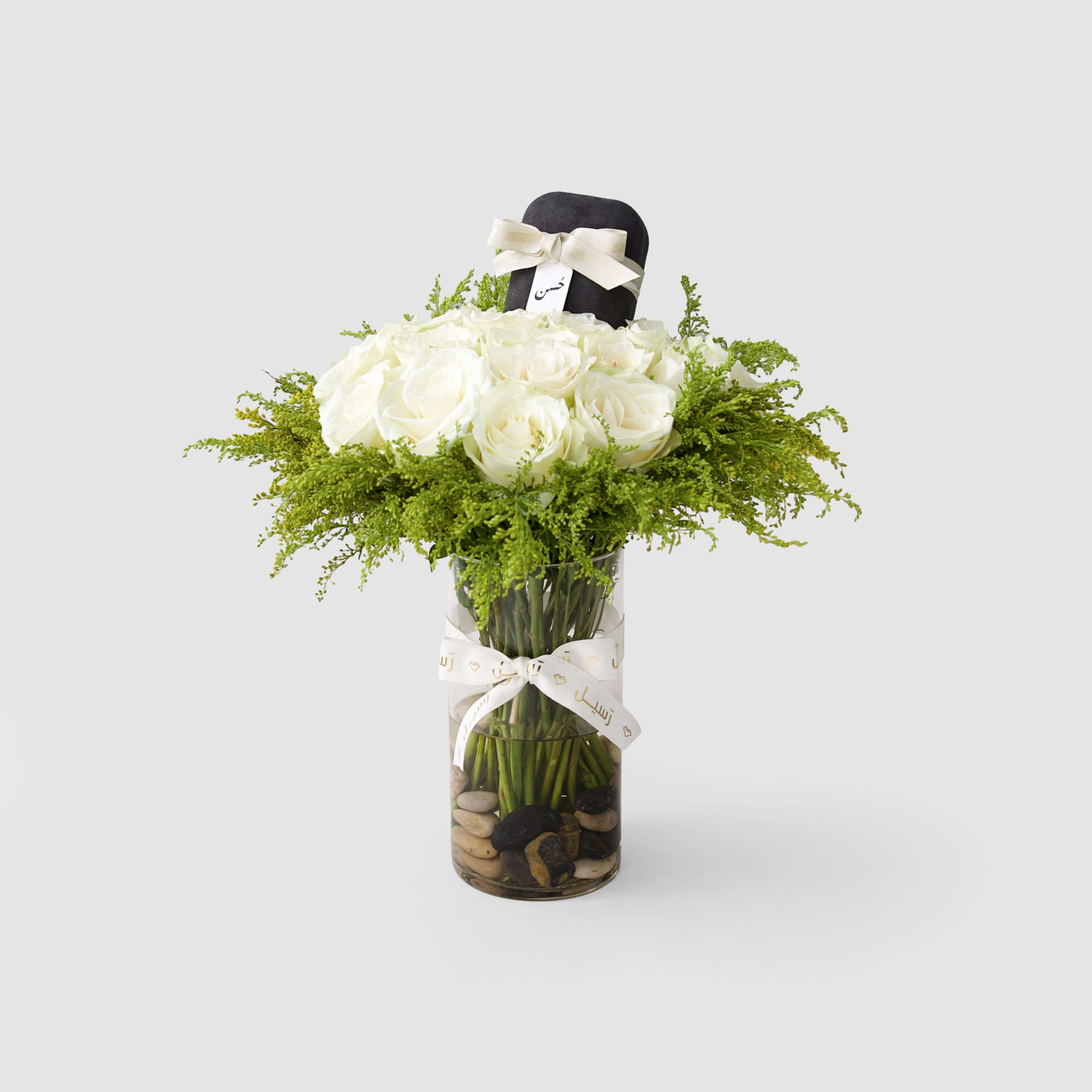 Vase Of Roses And Silver Necklace