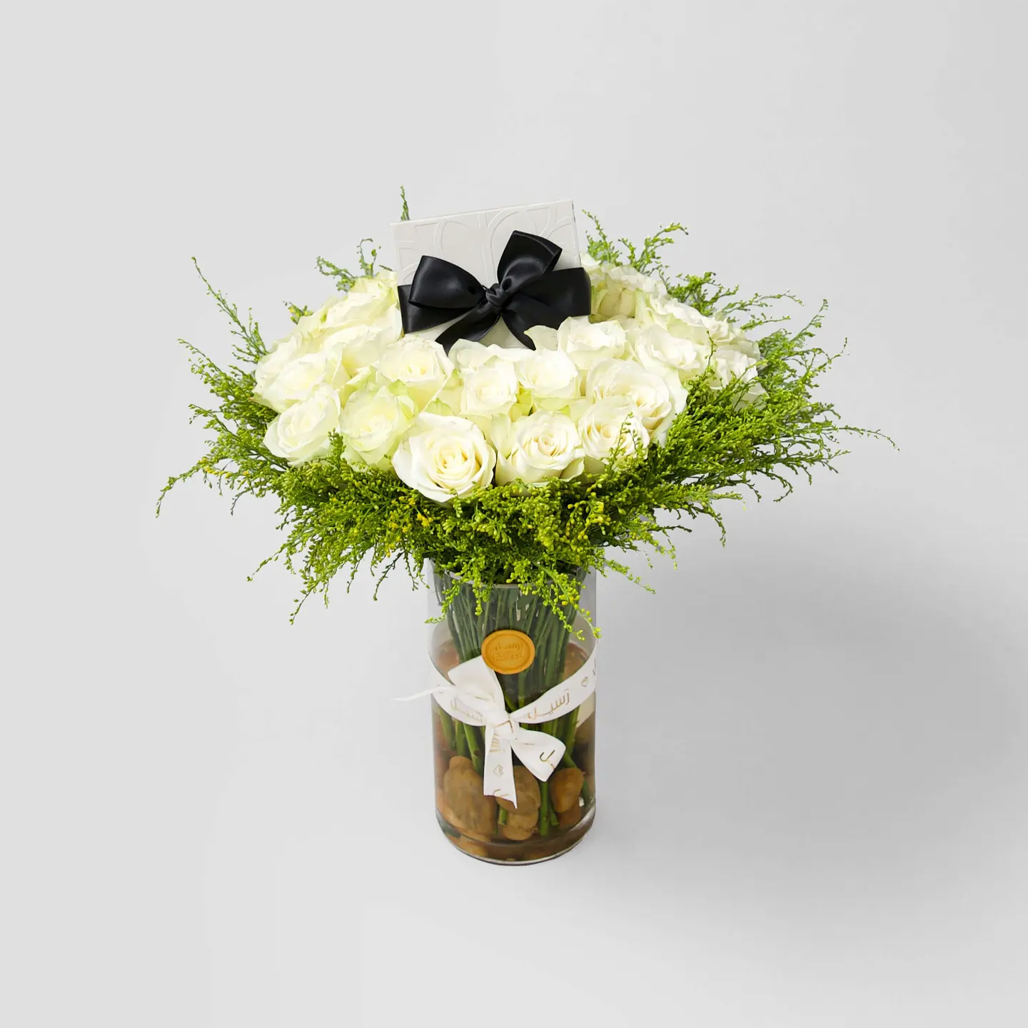 هدية فازة ورد وسلسال فضة رسيل