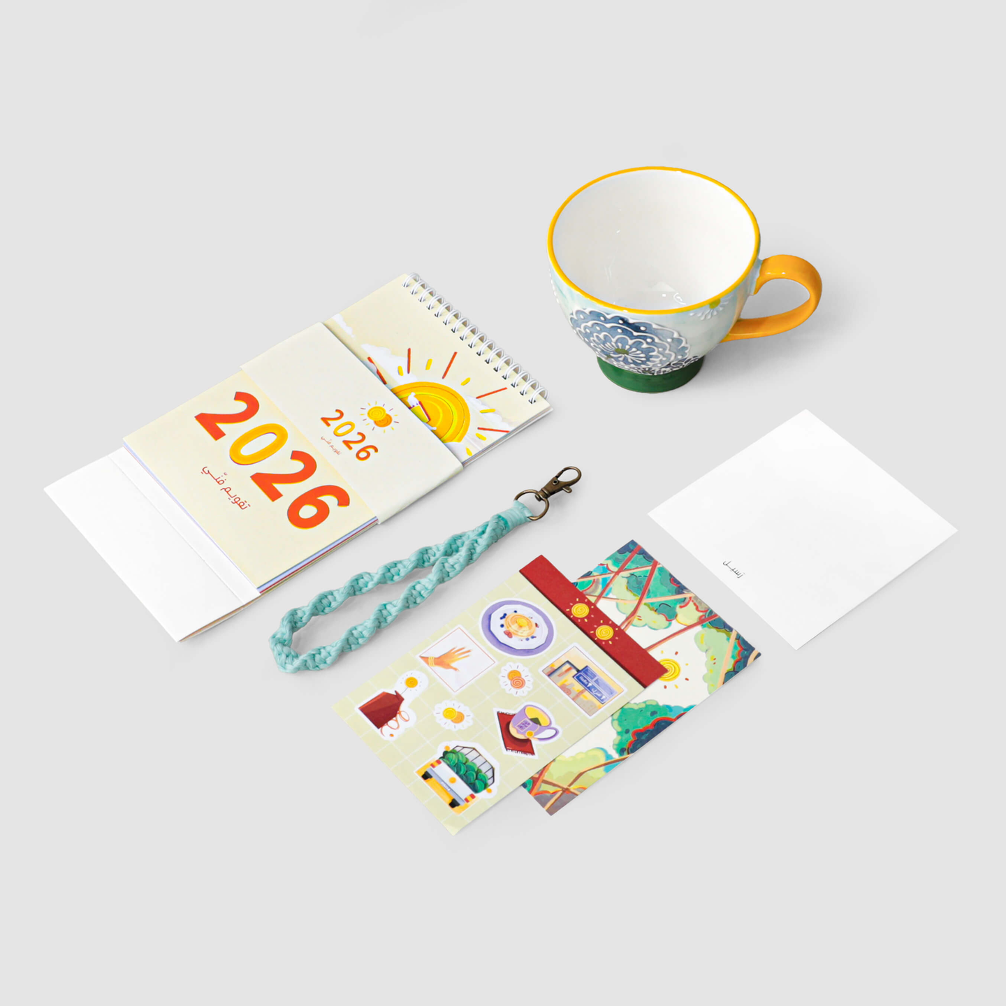 هدية كوب وتقويم وردة