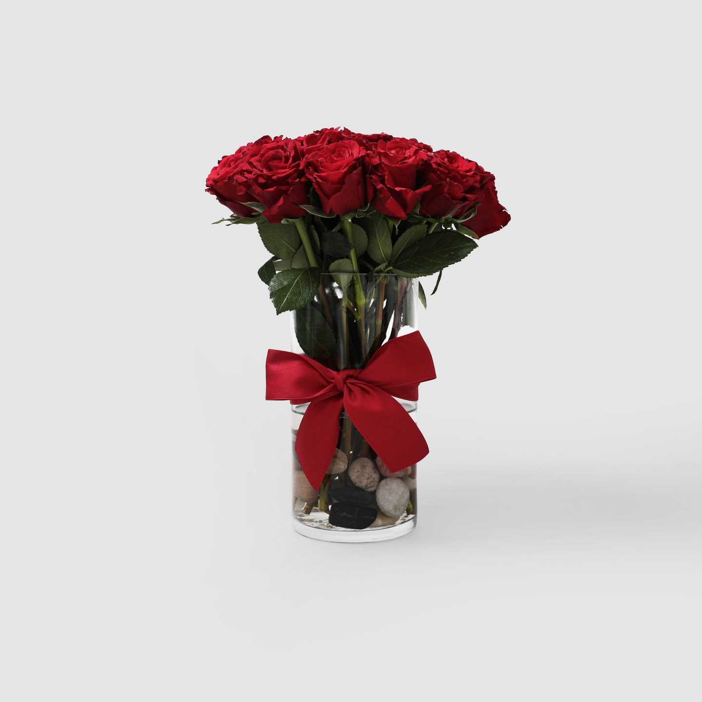 Vase 20 Red Rose Stems