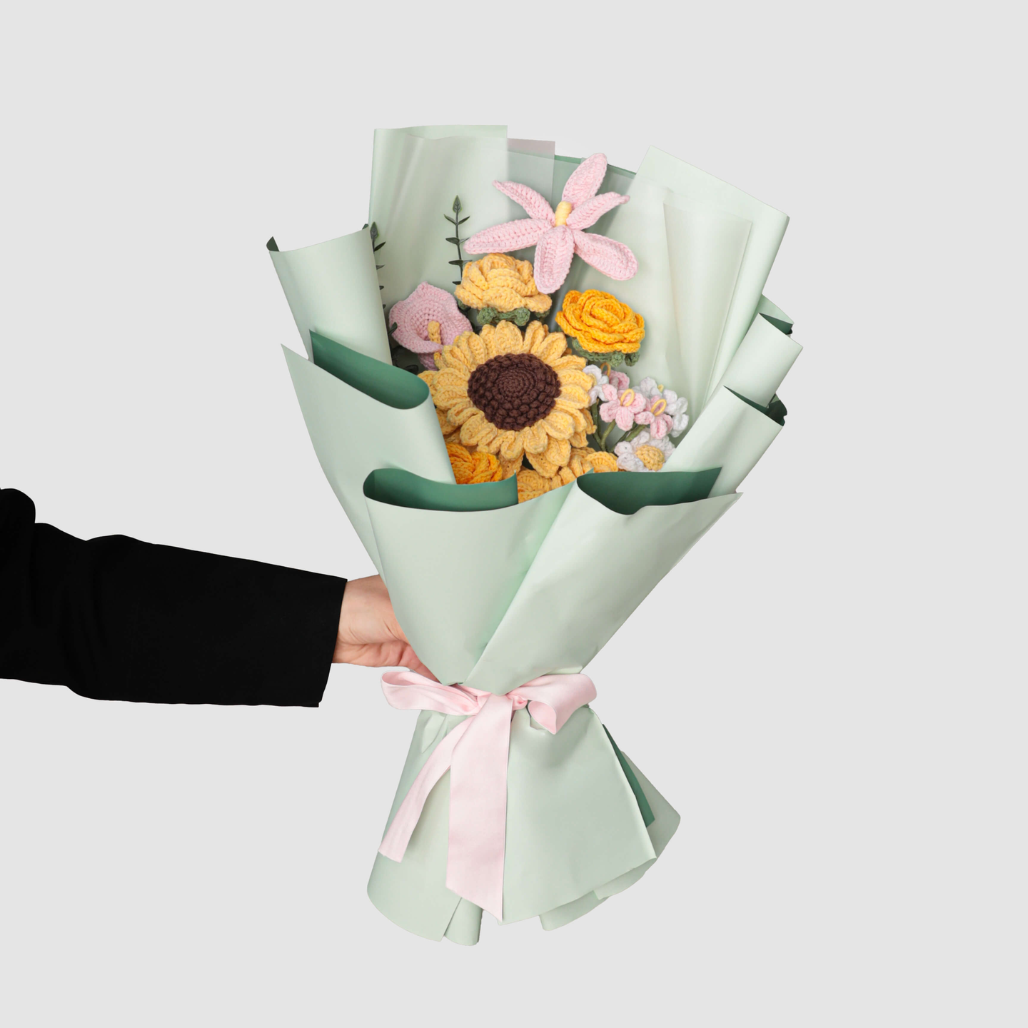 باقة كروشيه أصفر