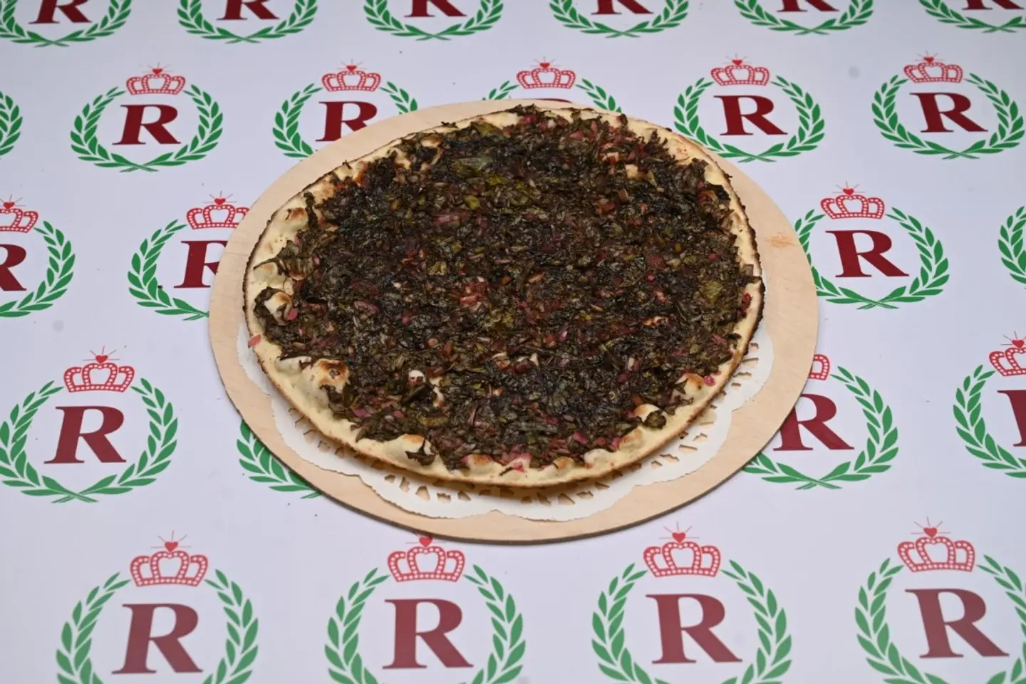 Spinach Manakish With Pomegranate Molasses