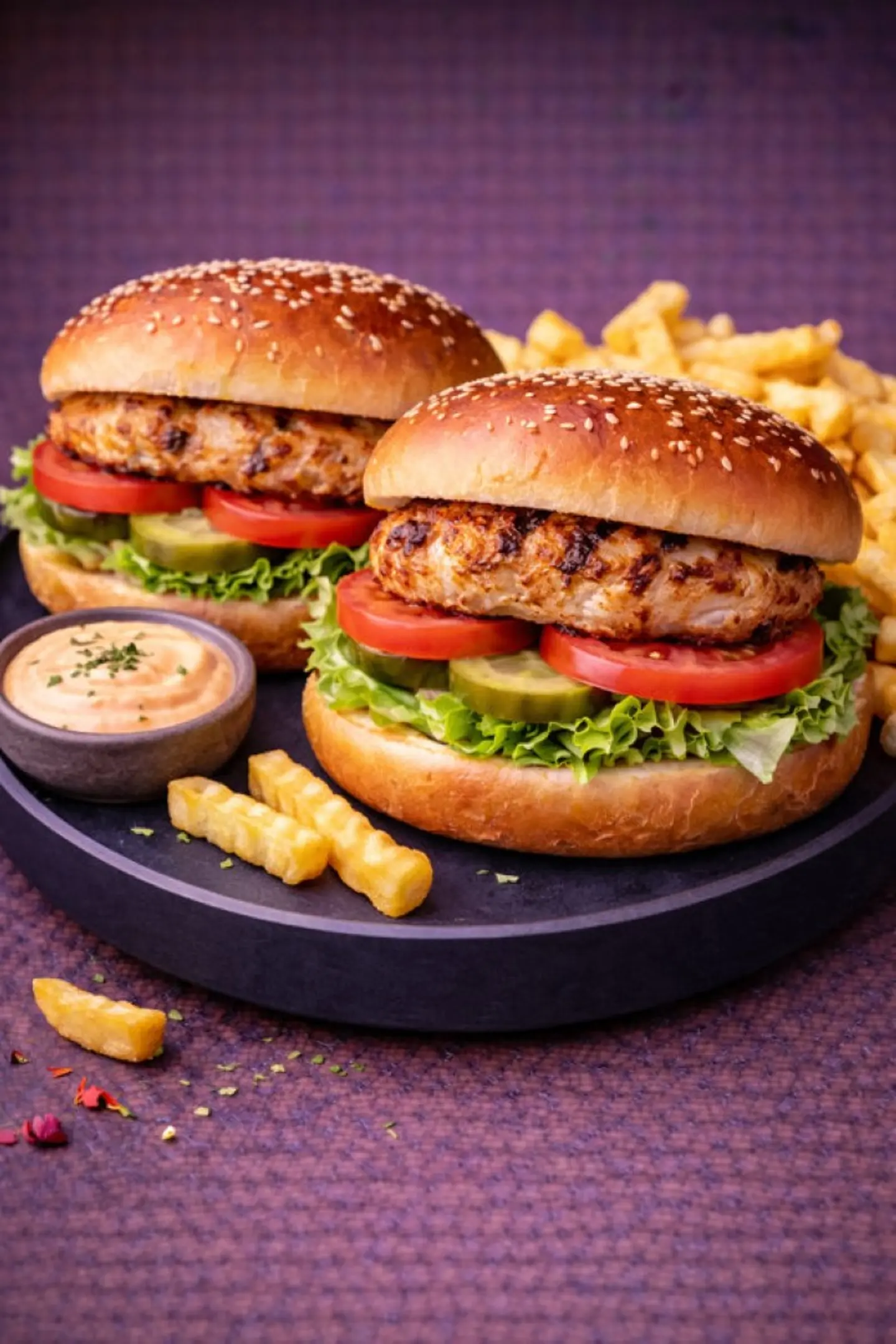 Chicken Burger Plate