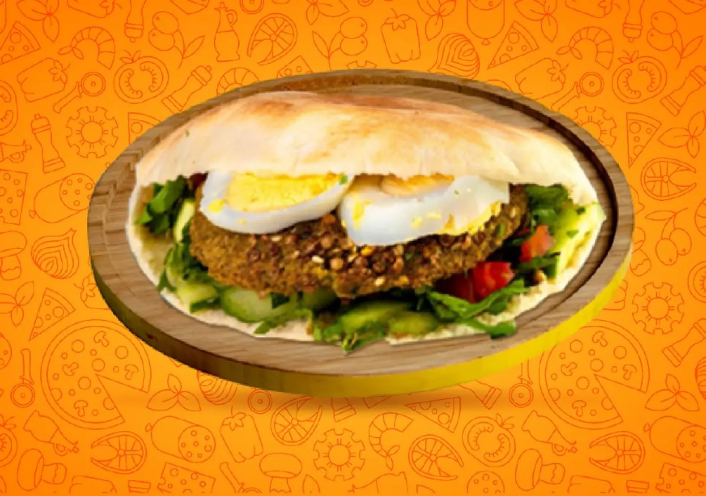 Falafel Sandwich With Egg