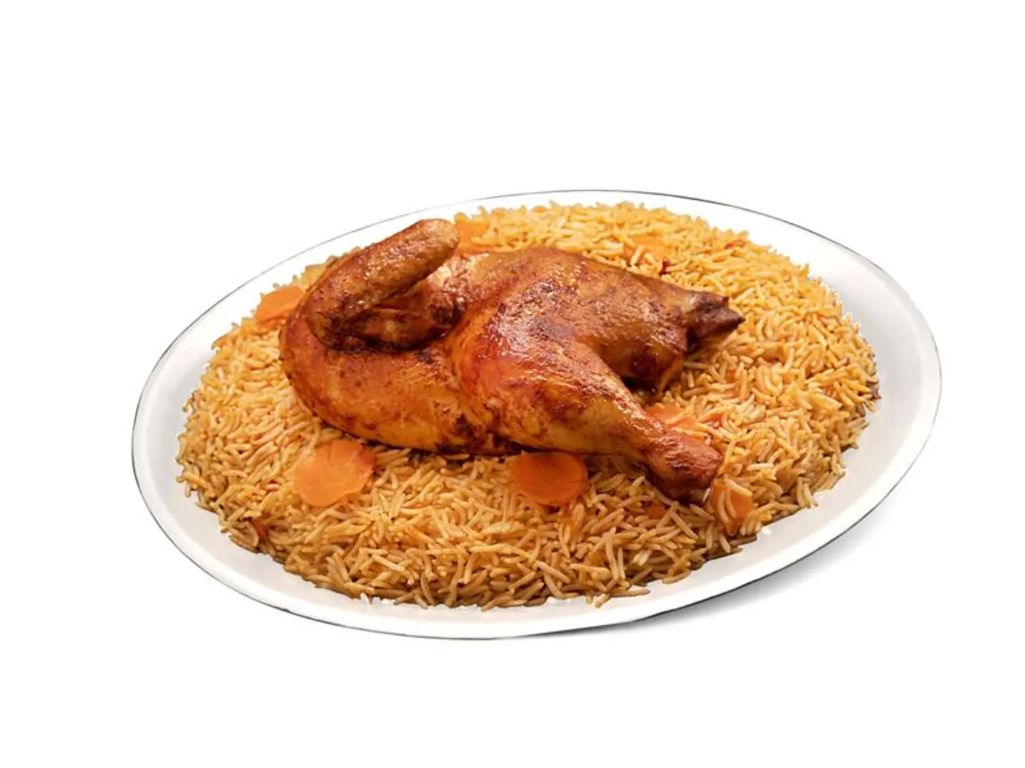 دجاج مع رز بخاري - نصف حبة شواية