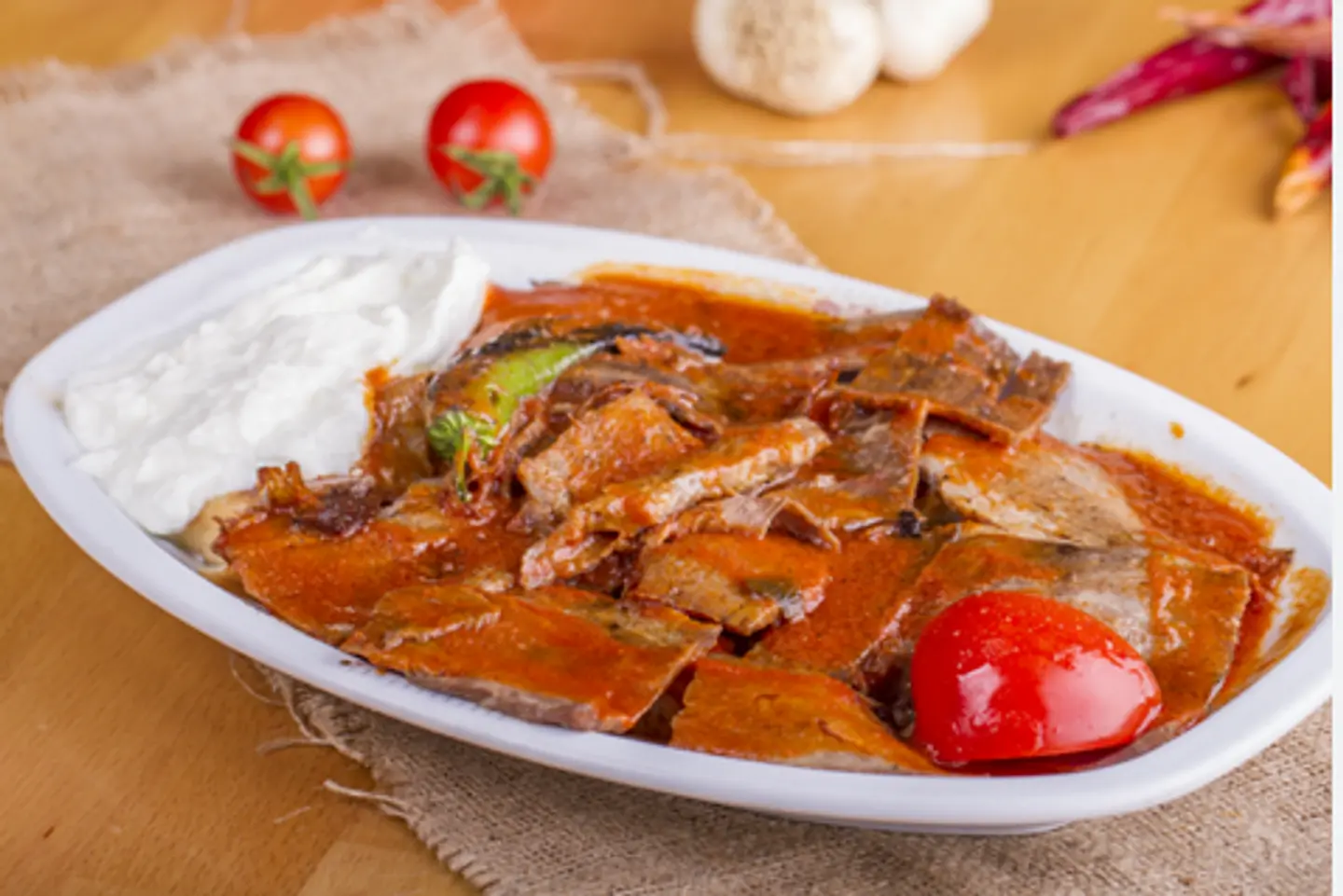 صحن كباب لحم اسكندر