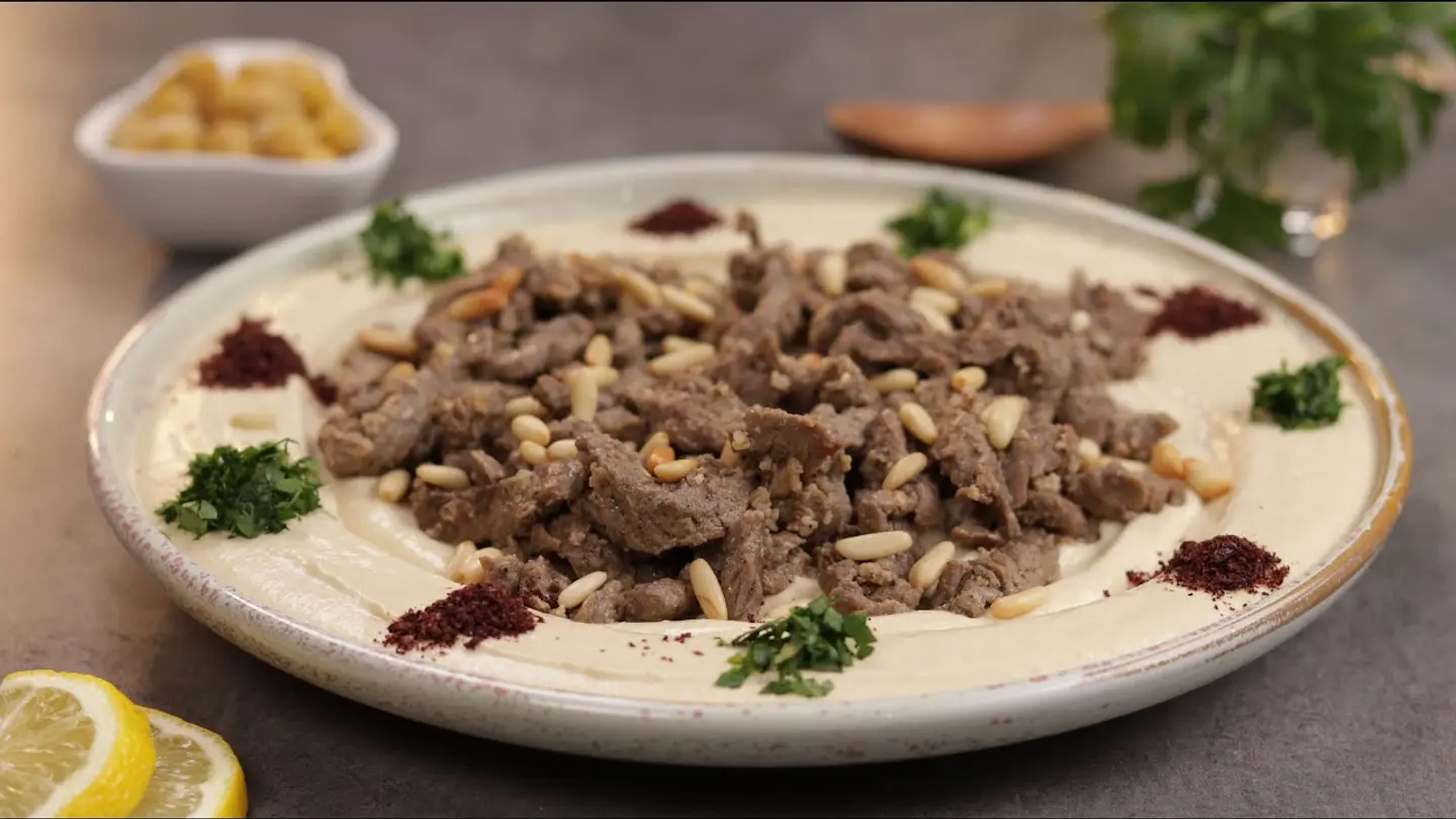 Hummus With Beef Shawarma