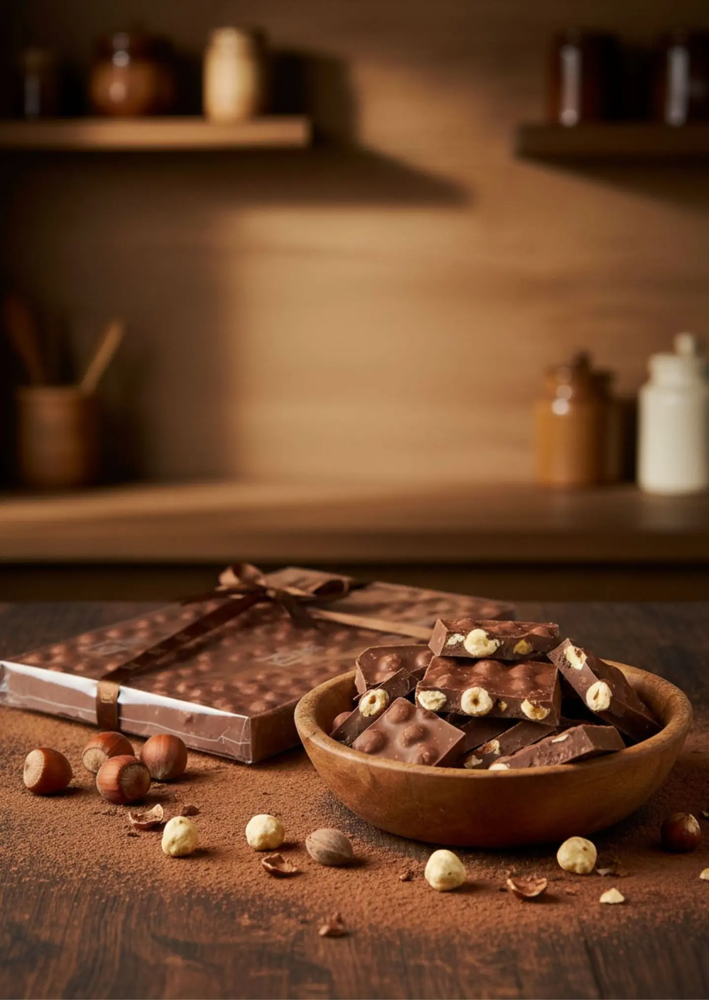 لوح الشوكولاتة الحليب بالبندق