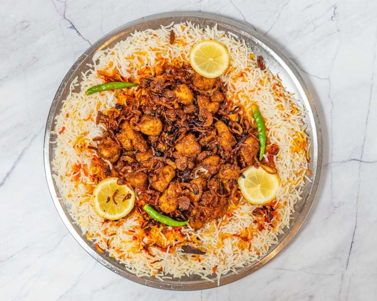 دجاج مقلى مع البصل -حبة