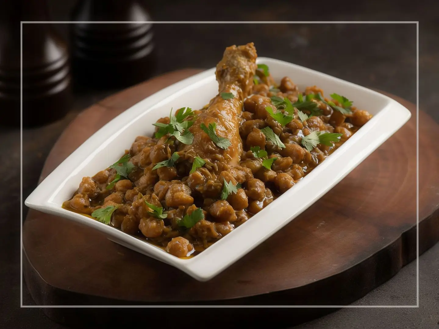 White Channa With Chicken