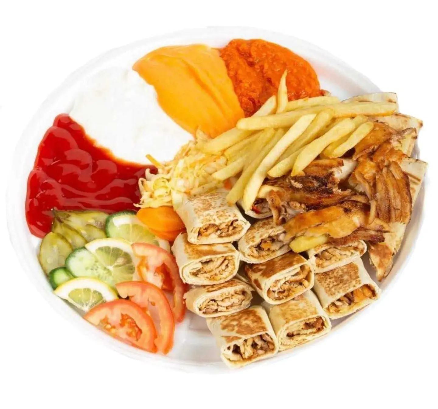 صحن شاورما عربي وسط