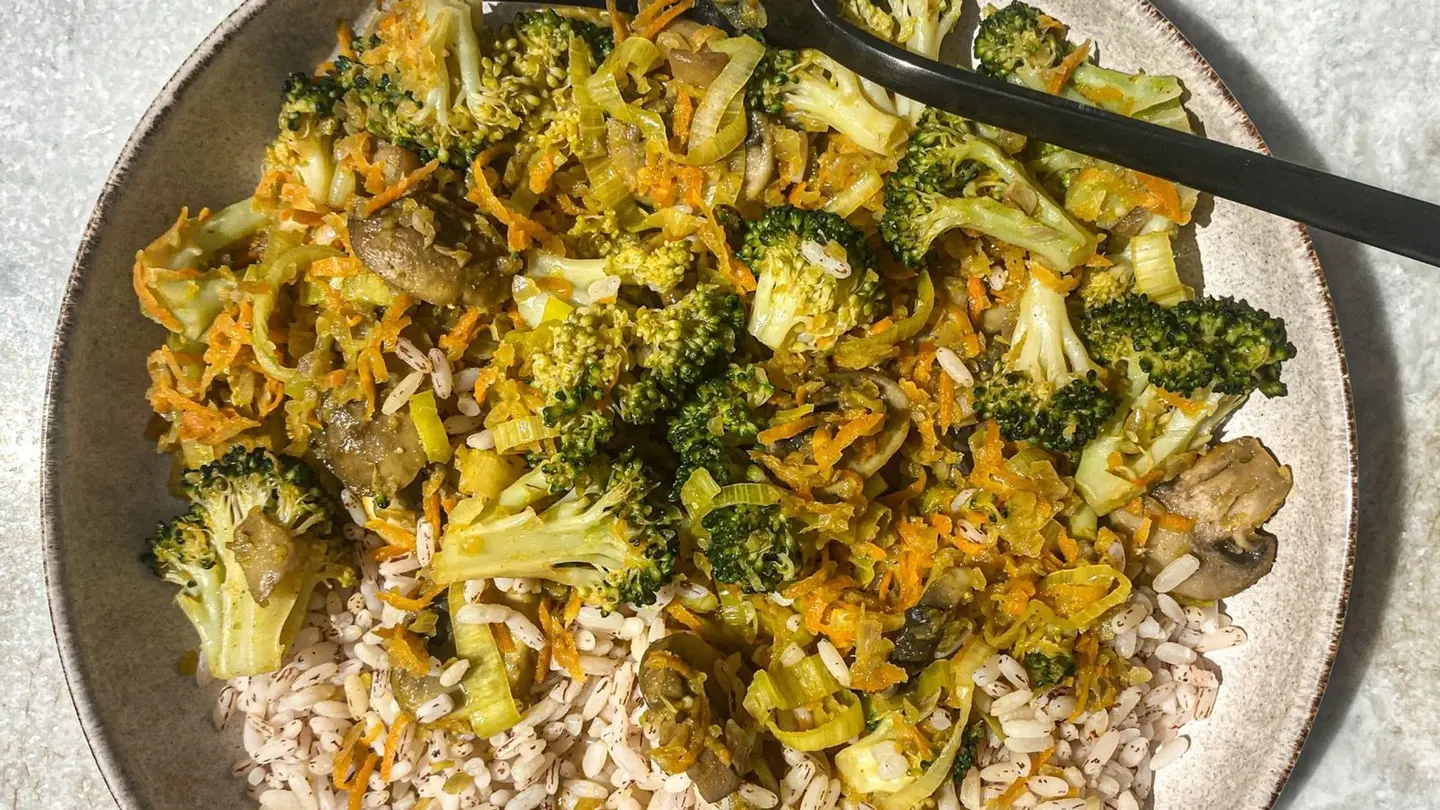 بروكولي بالكاري + أرز بسمتي