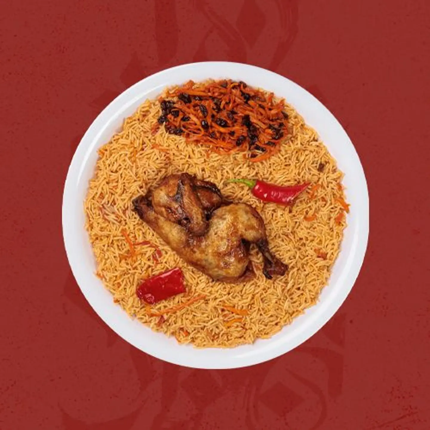نص دجاج كبسة مع الرز