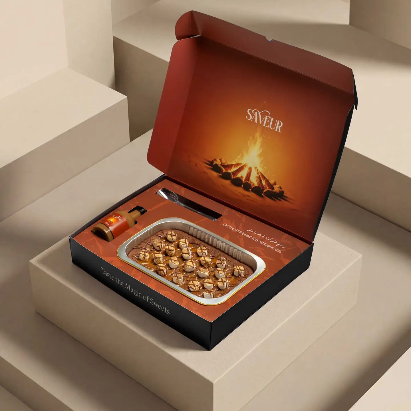 بودينغ الشوكولاتة بالمارشميلو - وسط