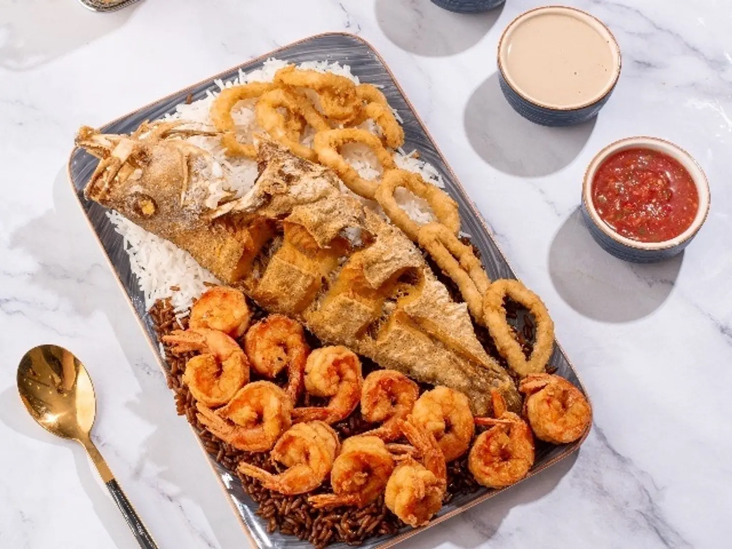Jeddah Mix Dish Grouper Fish
