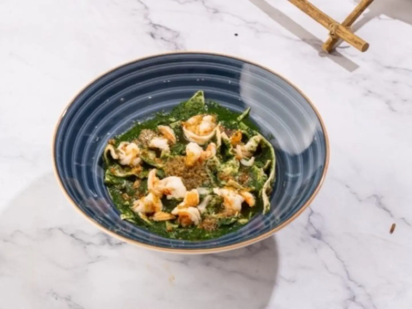 Molokhia Fatteh With Shrimp