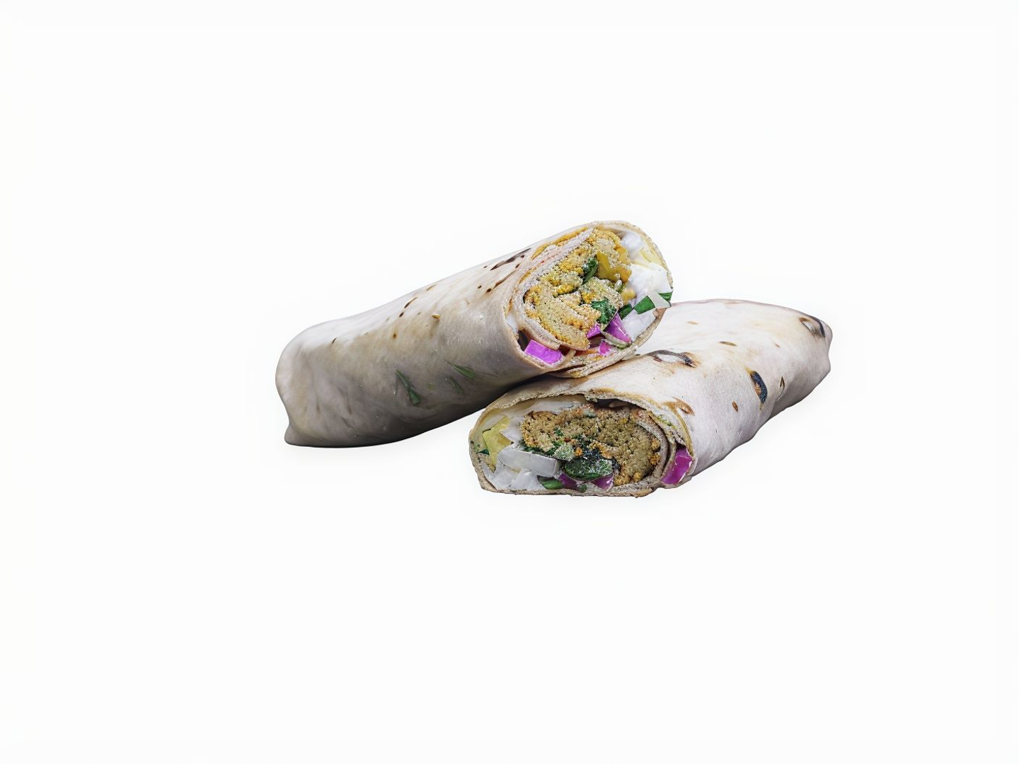 Cheese Mixed Falafel Saj Bread Sandwich