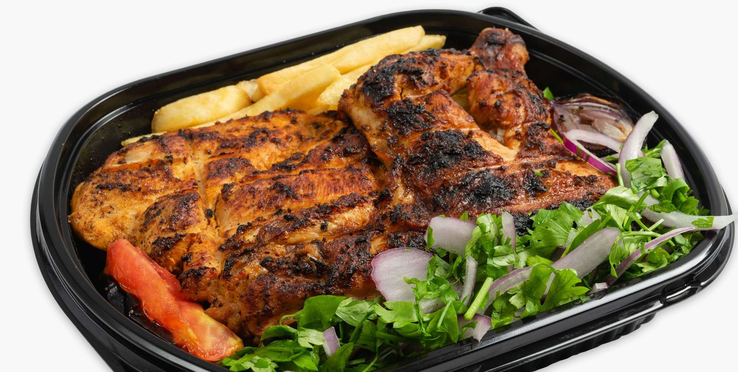 نص دجاجة مشوية