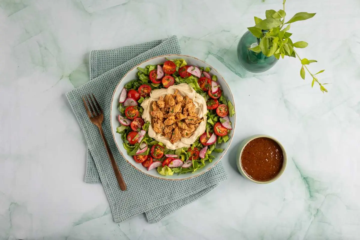Chicken Shawarma And Hummus Bowl
