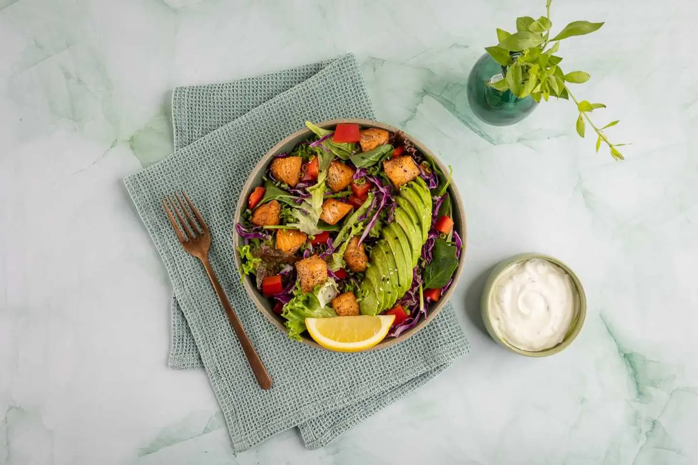 Salmon Cubes Bowl