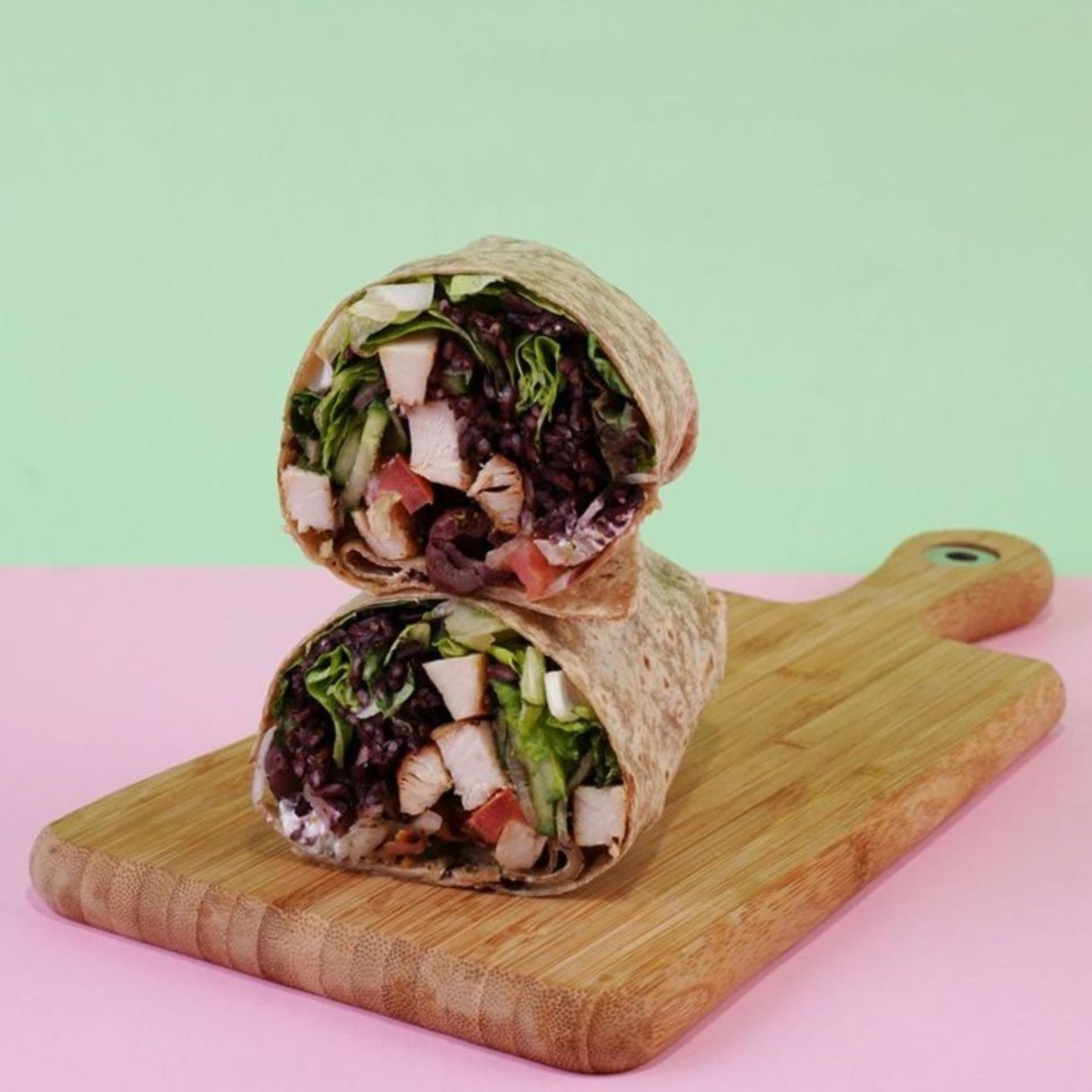 Mediterranean Black Rice Chicken Wrap