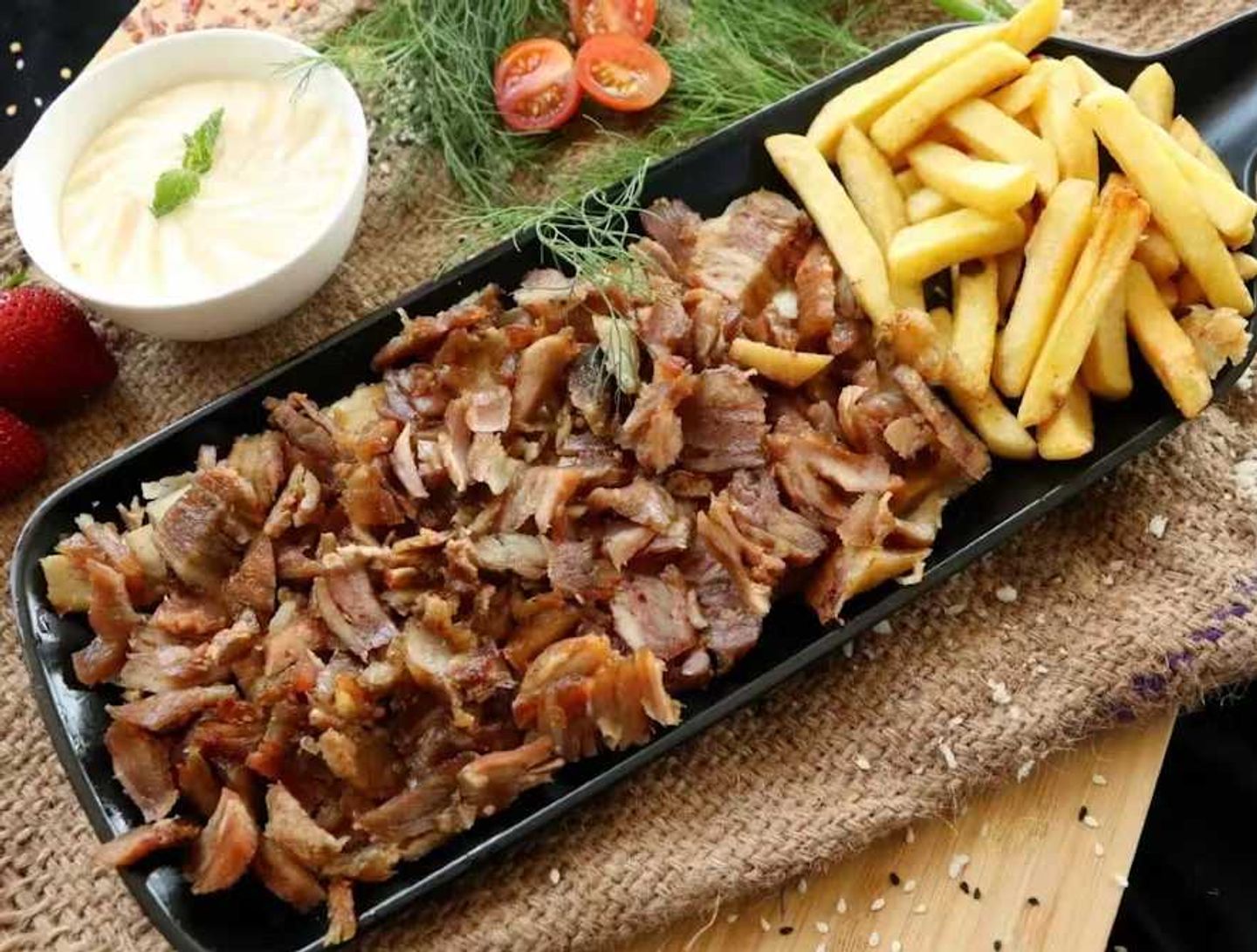 صحن شاورما لحم صغير