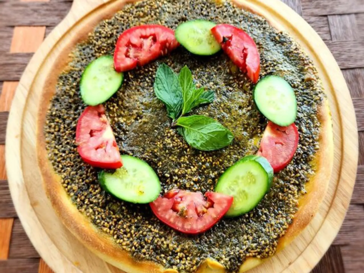مناقيش زعتر بالخضار