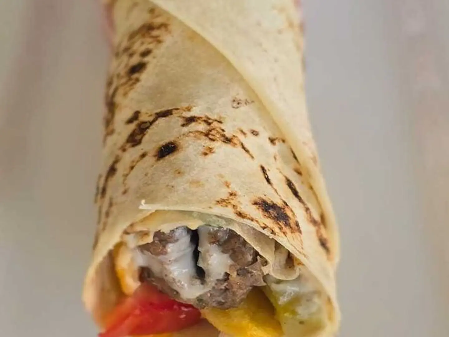 Meat Kebab Sandwich In Saj Bread