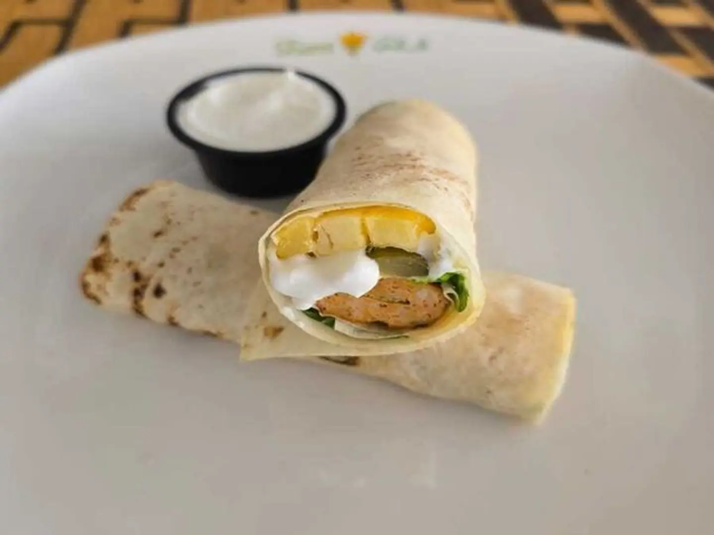 Chicken Kebab Sandwich In Saj Bread