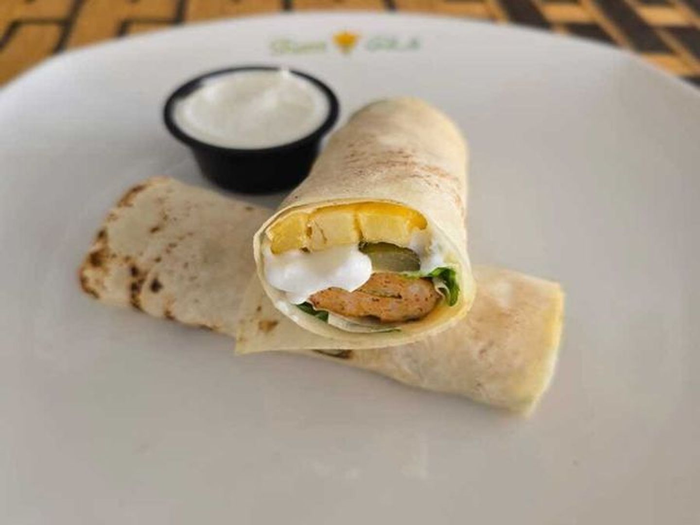 Chicken Kebab Sandwich In Saj Bread