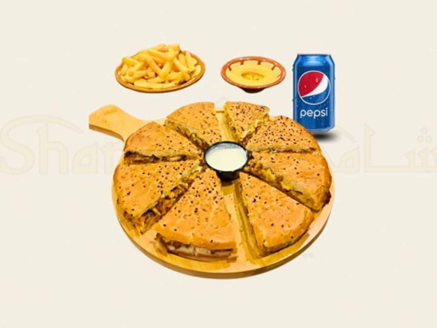 Maria Meat Shawarma With Mushroom And Dips Ruman