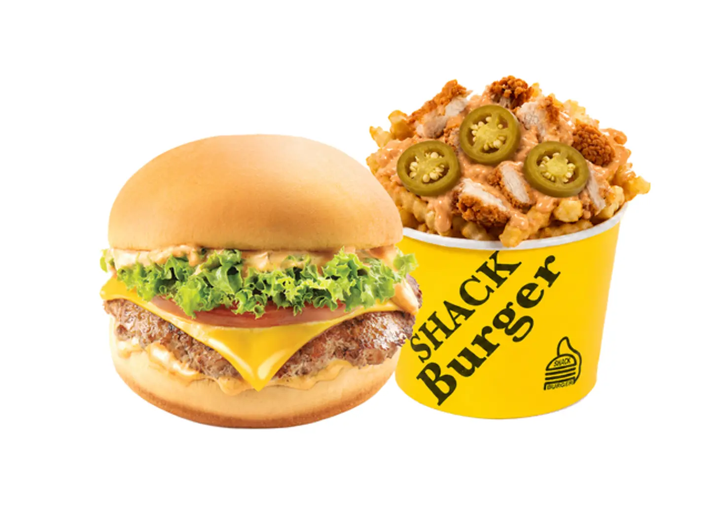 Single Burger With Shack Fries Chicken