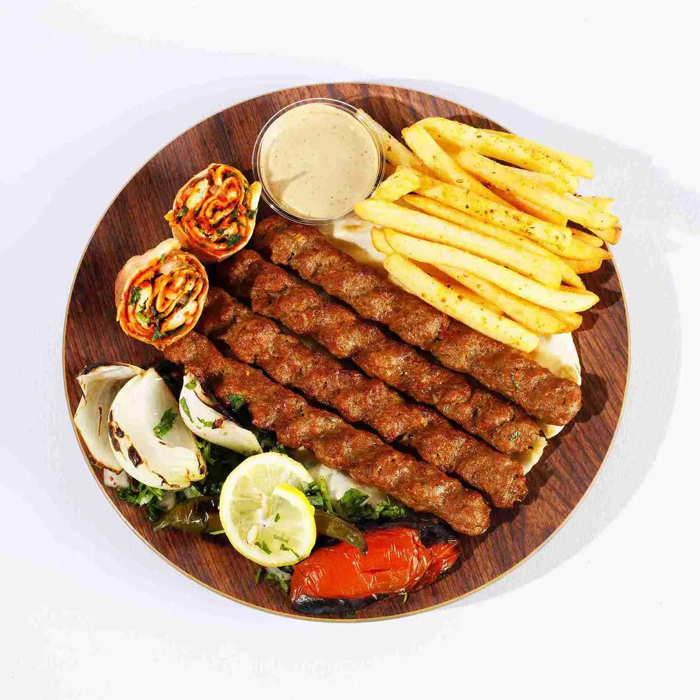 Meat Kebab Plate With Tabbouleh