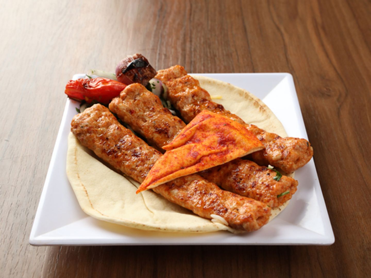 Plate Of Meat Or Chicken Kebab