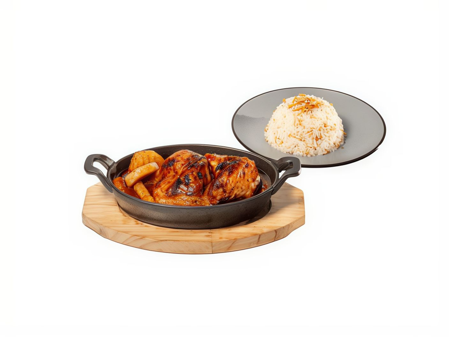 نصف دجاج بالخضار