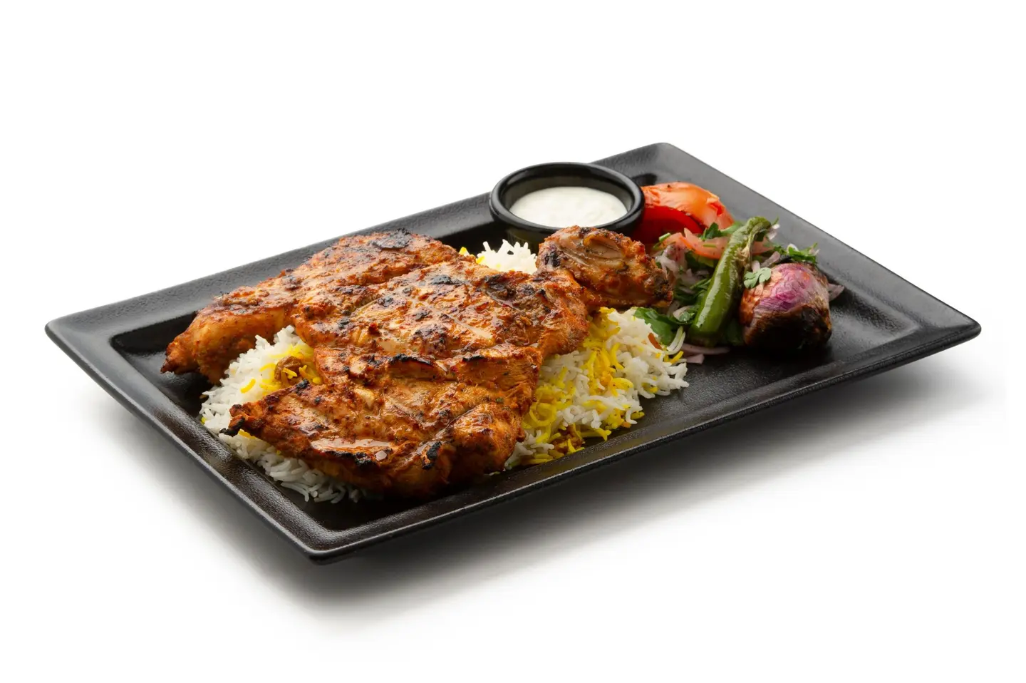 Half Grilled Chicken With Rice