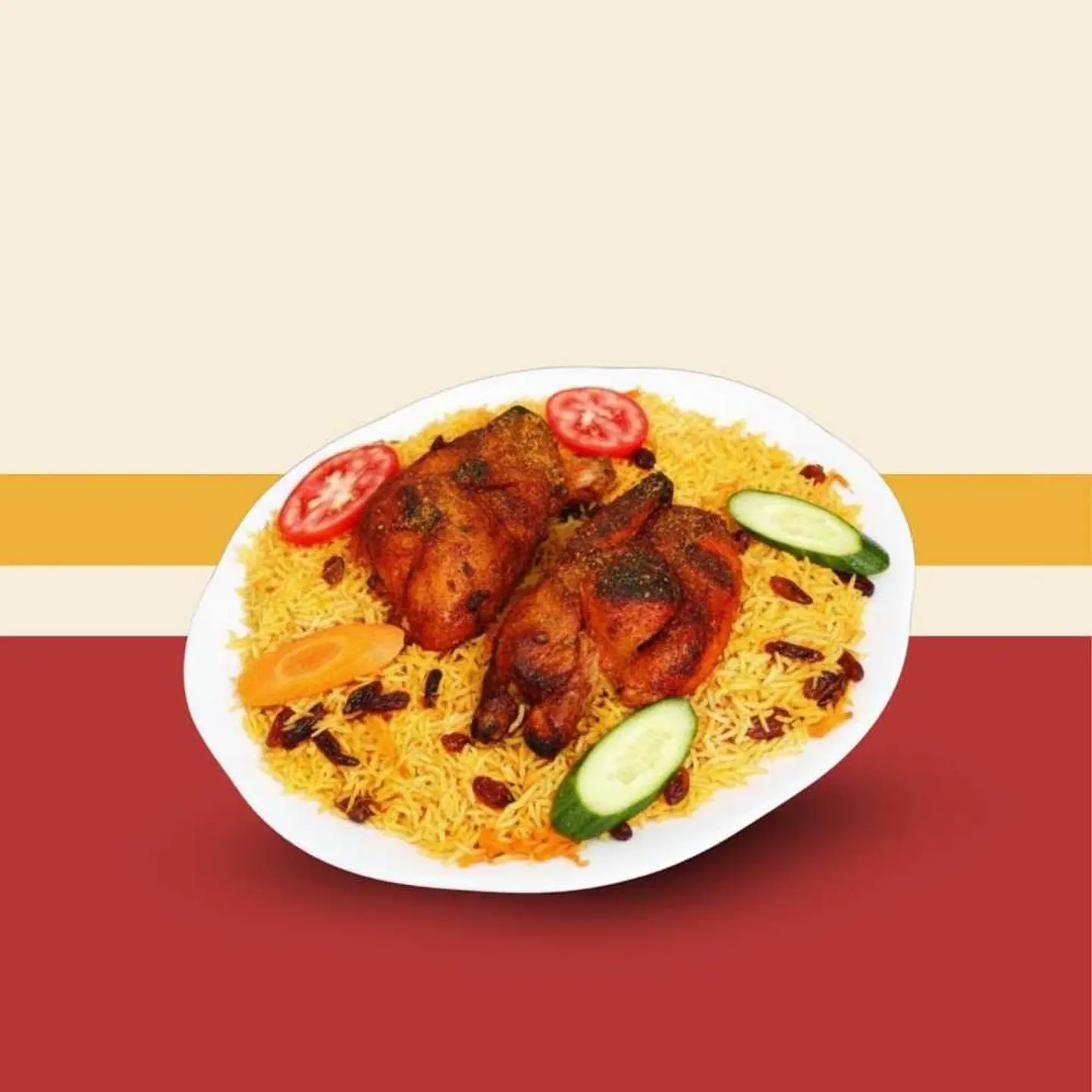 Half Fried Chicken With Rice