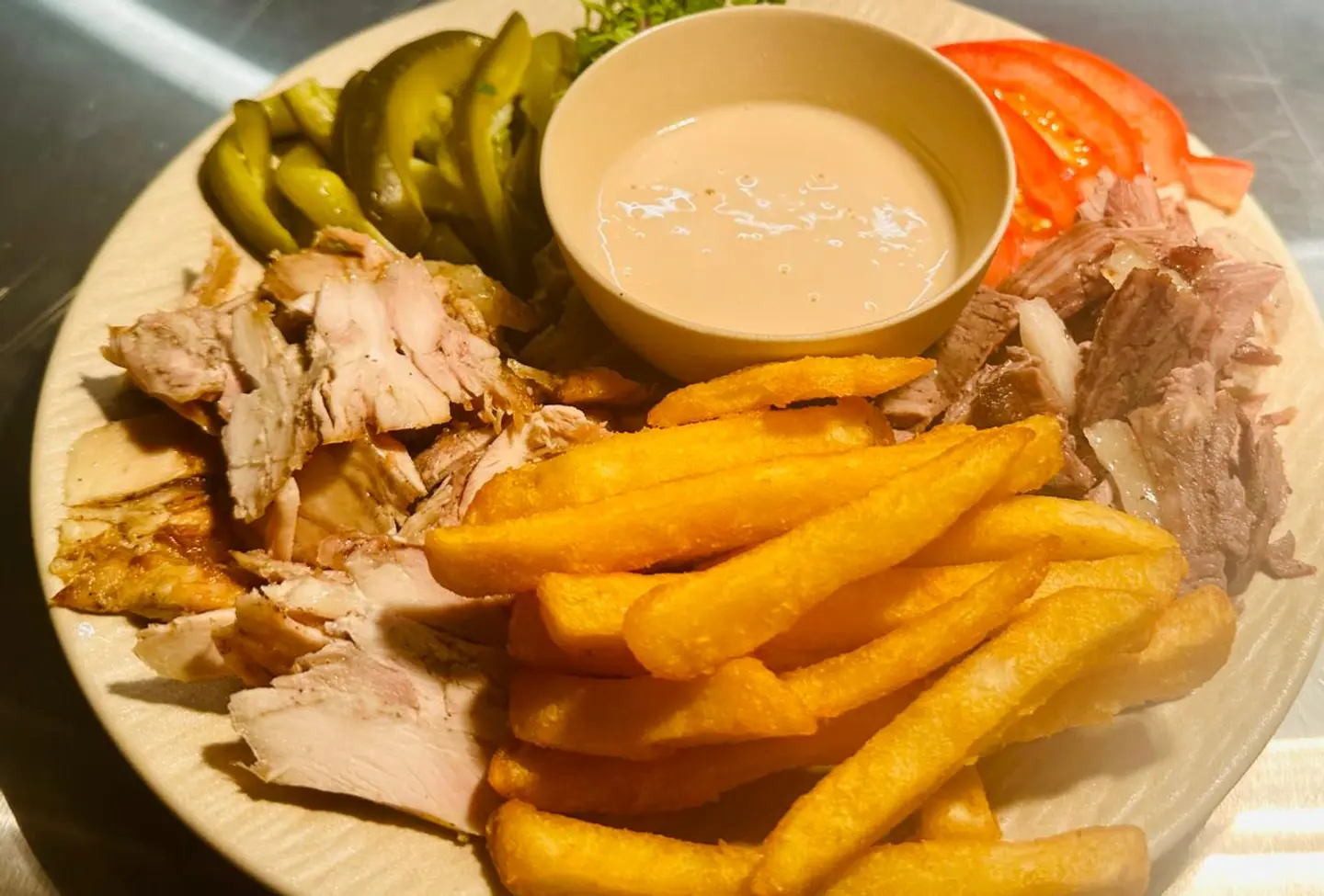 Mixed Chicken & Beef Shawarma Plate 200gm