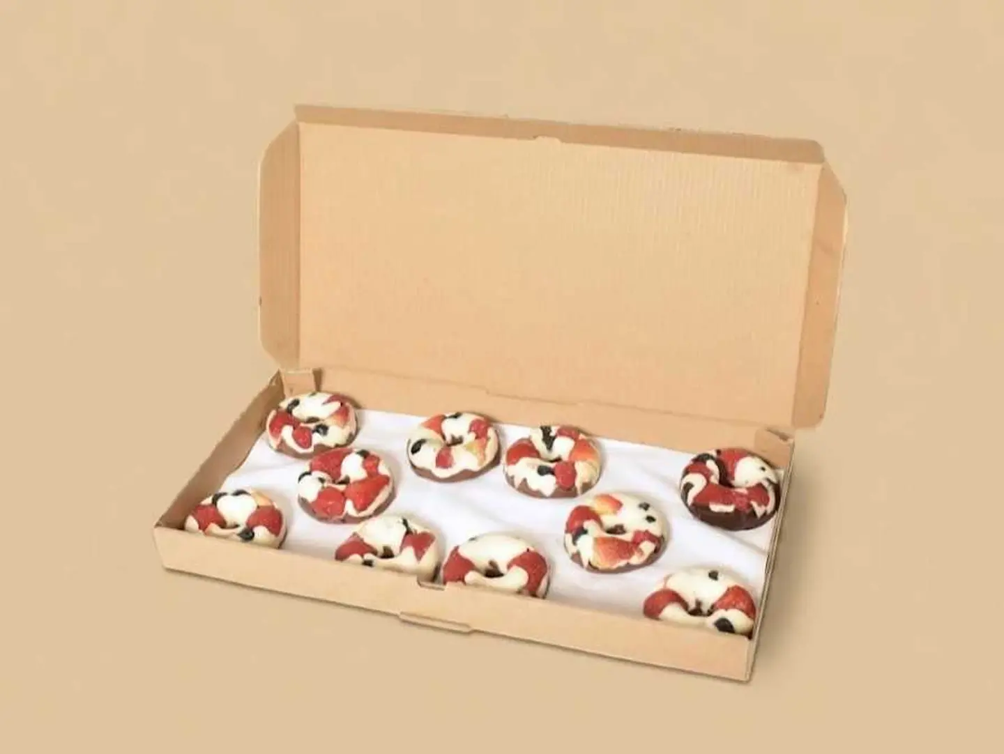 Fruit And Nut Donuts With Eight Belgian Chocolates