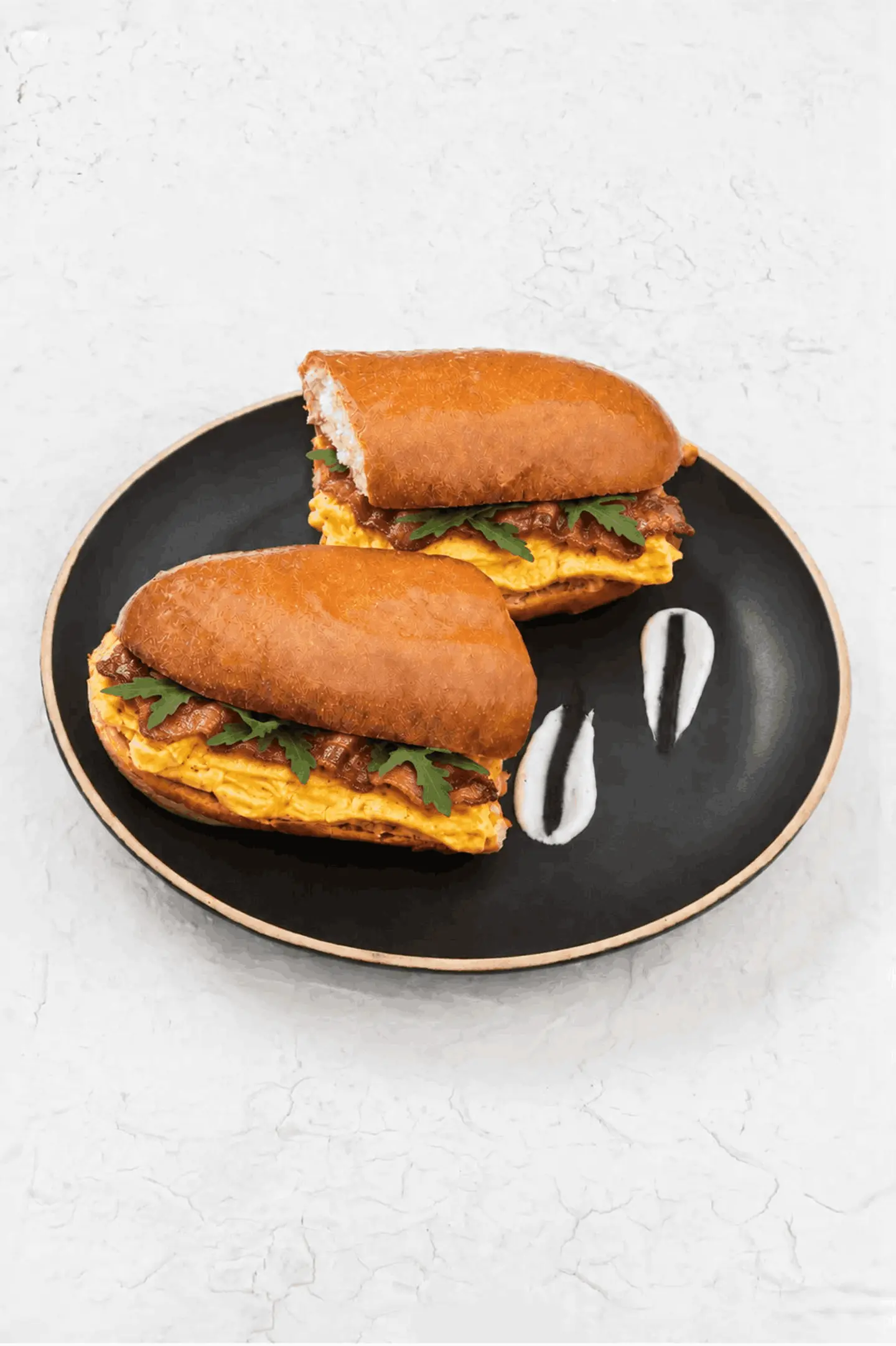 Omelette Egg With Beef Bacon Sandwich