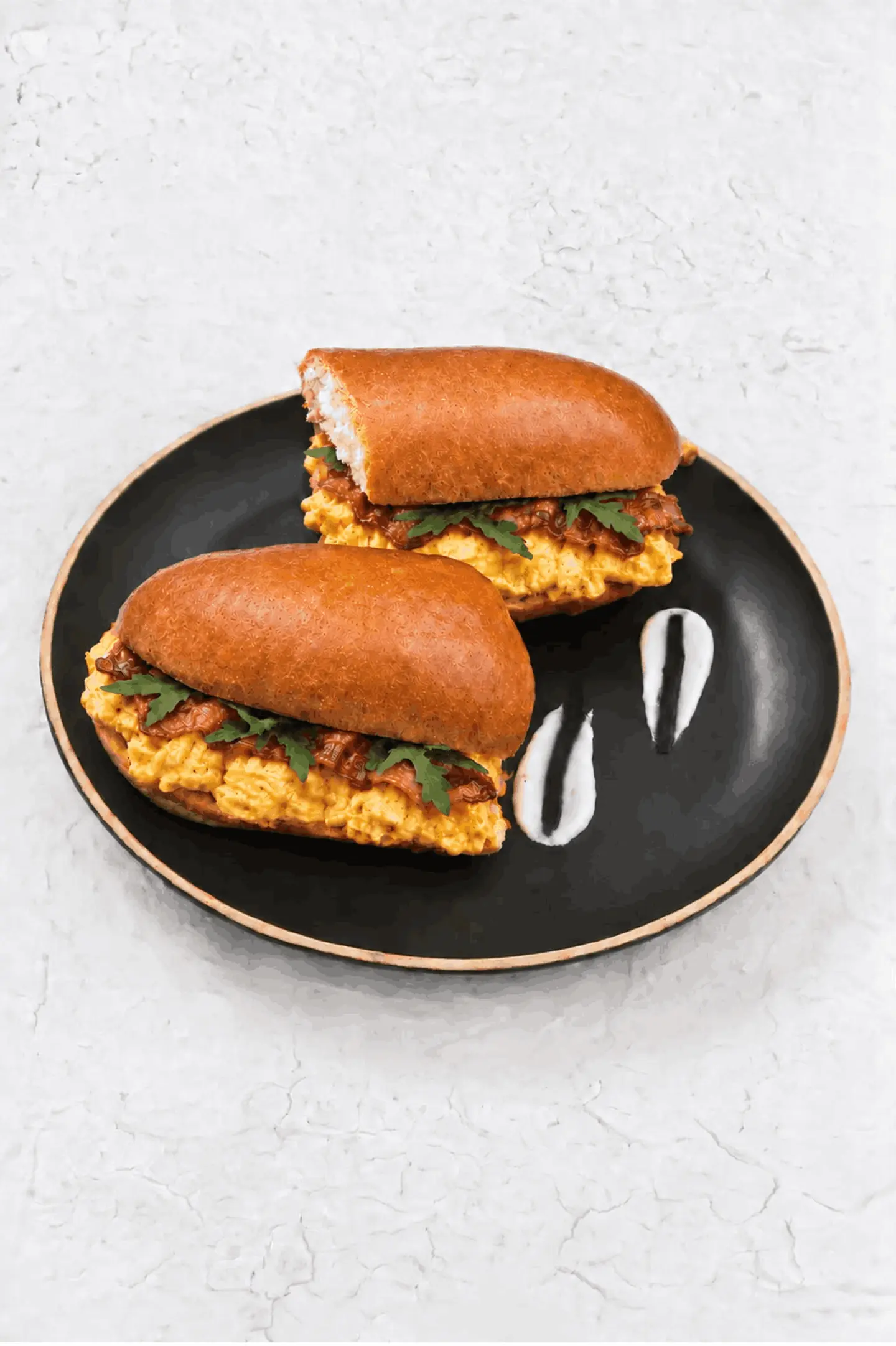 Scrambled Egg With Beef Bacon Sandwich