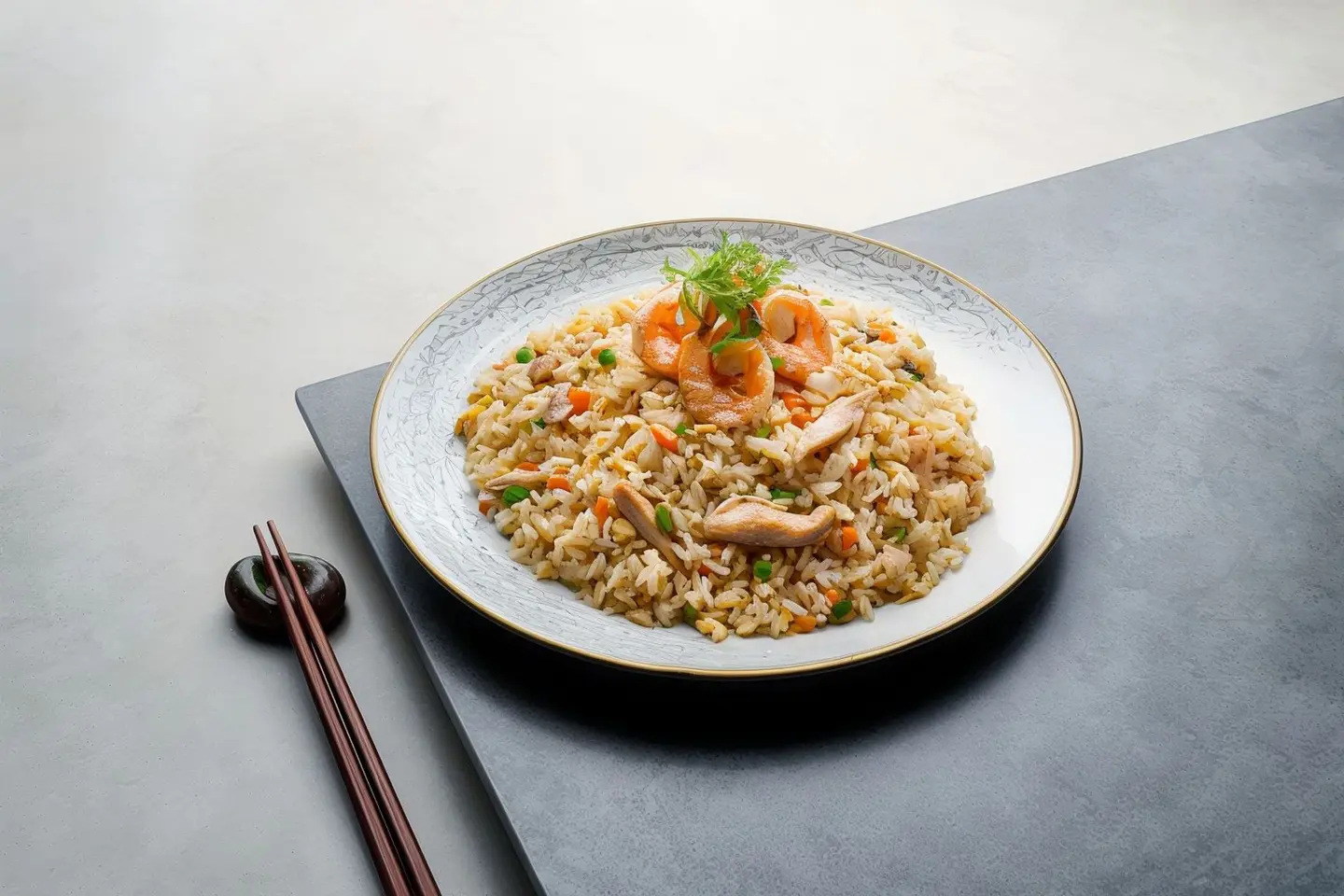 دجاج، روبيان، صويا صوص، خضروات