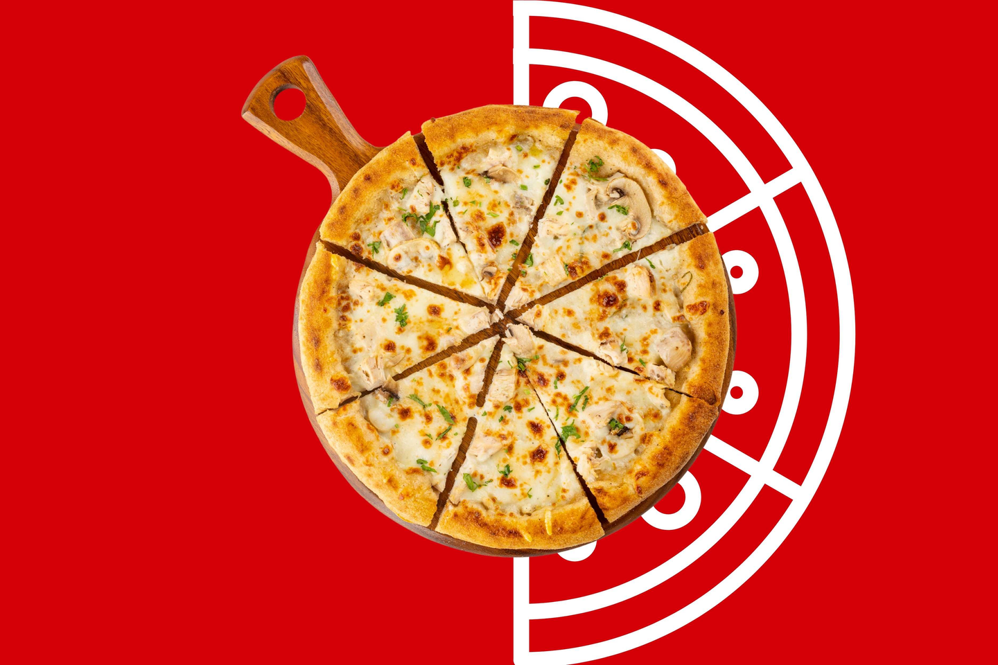 Chicken Alfredo Pizza Large