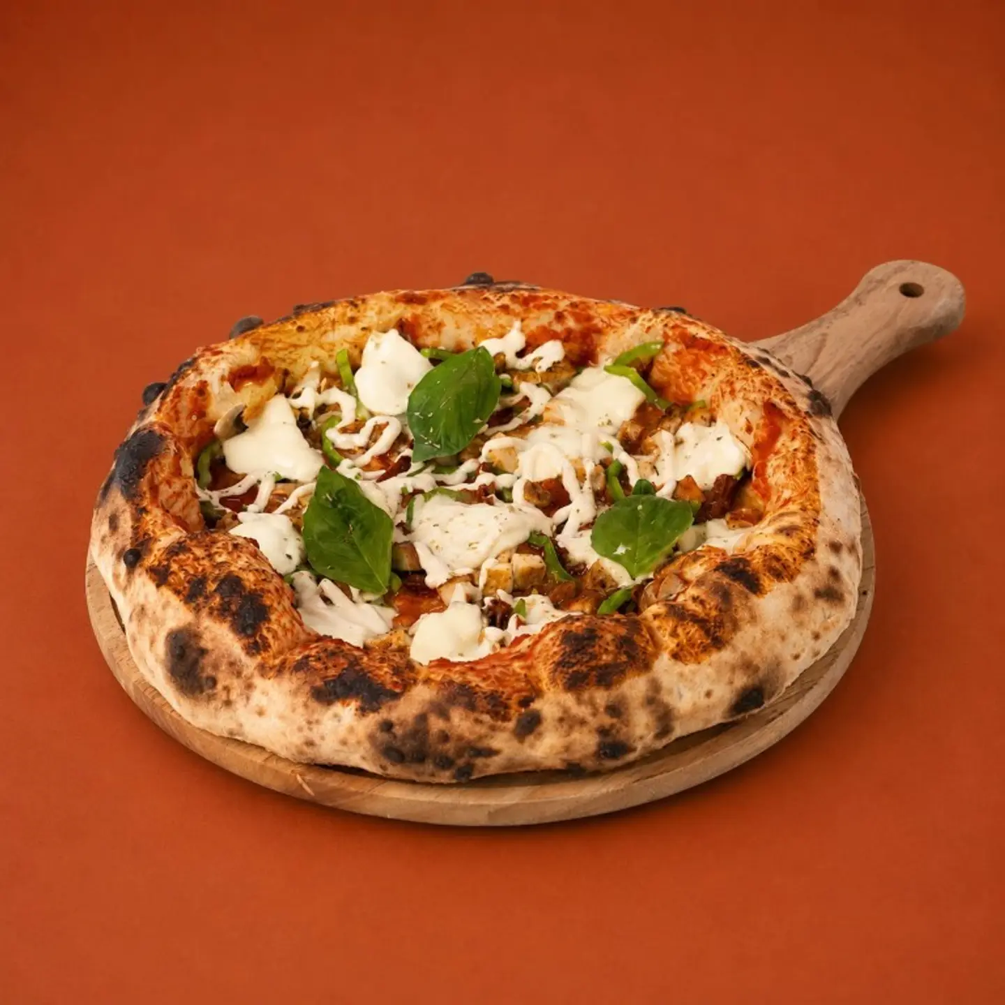 Creamy Pesto Chicken Pizza