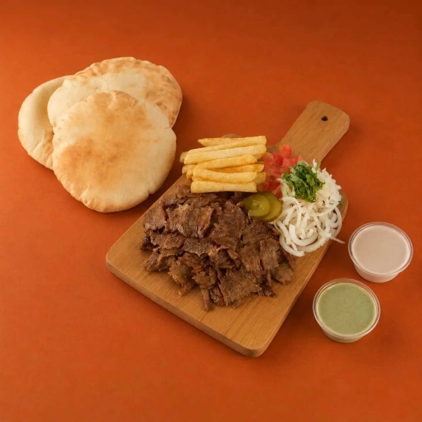 Beef Shawarma With Fries Dish