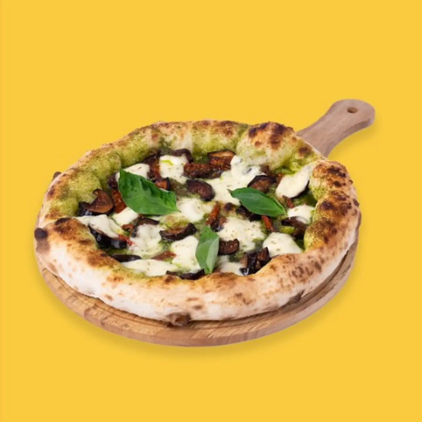 Pesto Eggplant Gourmet Pizza