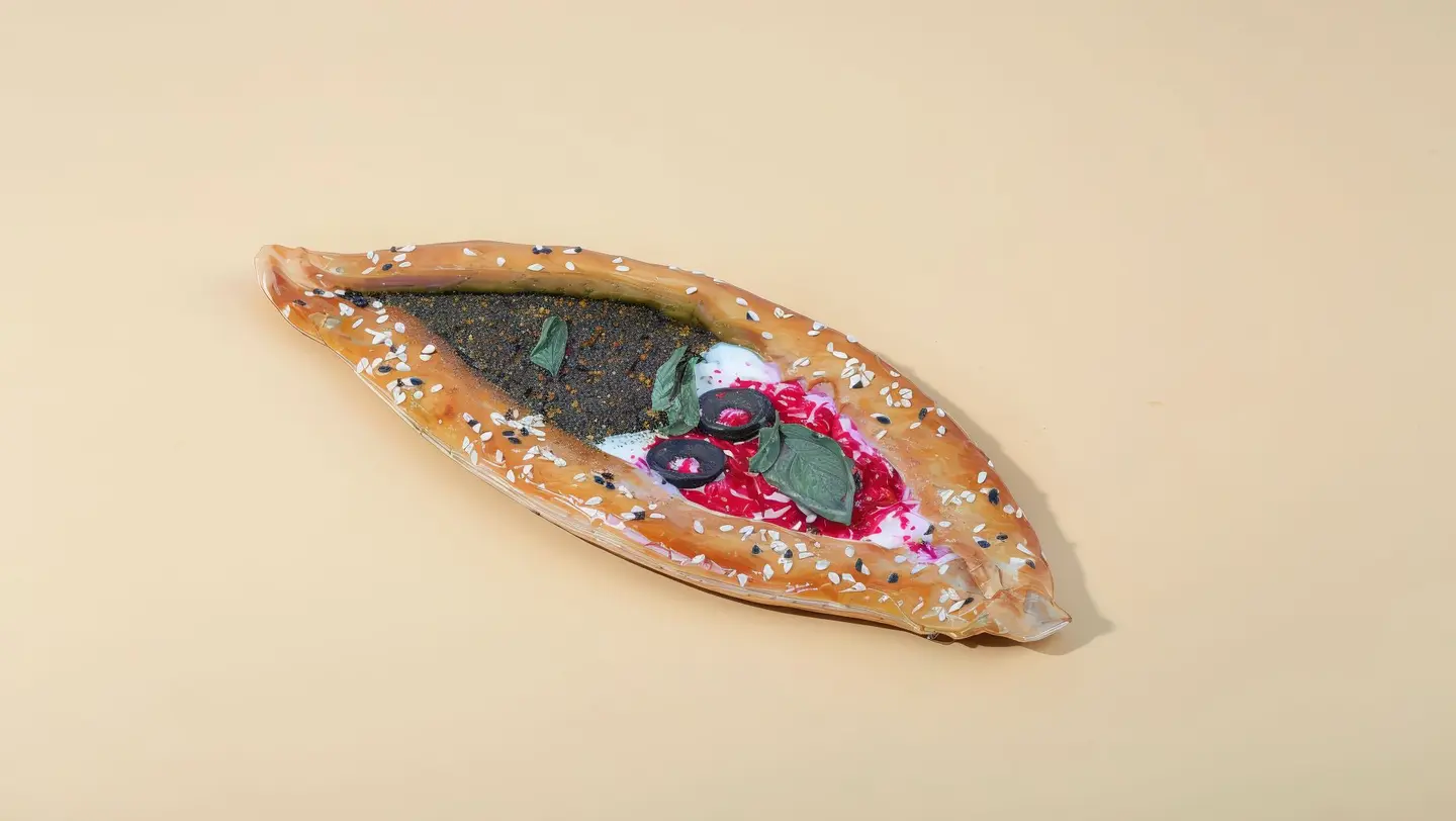 Mix Zaatar With Labneh Mankousha   Brown Flour